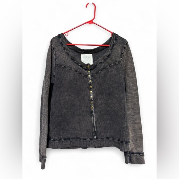 Free People Tops - Free People Charcoal Button-Down Shirt